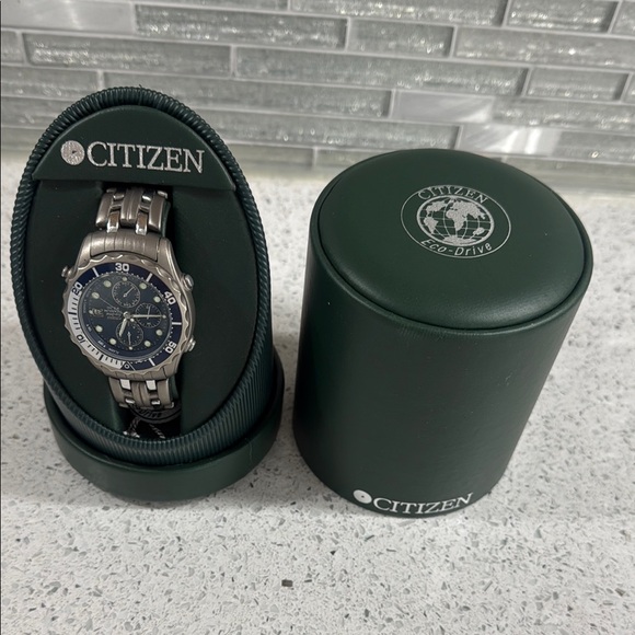 Citizen Men's Eco-Drive Watch - Blue and Silver